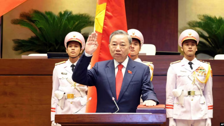 Ông Tô Lâm trở thành chủ tịch nước thứ ba của Việt Nam trong vòng hai năm. Ảnh: AP