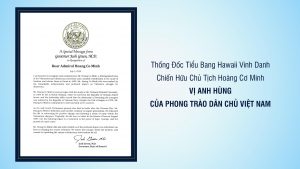 thong doc Hawaii vinh danh tuong Hoang Co Minh