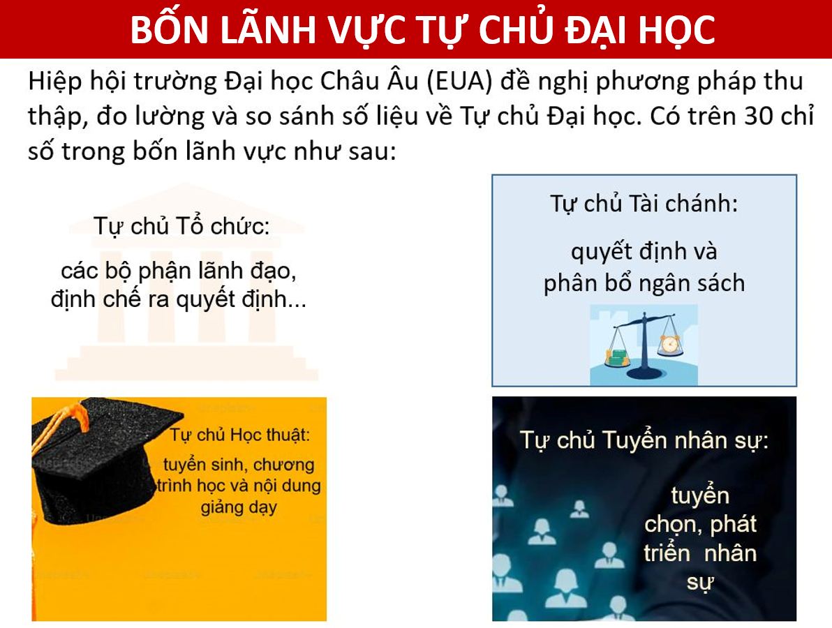 4 lãnh vực tự chủ đại học. Ảnh: FB LVan Le