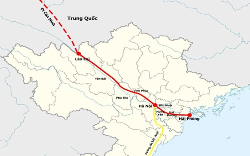 Hôm 19/02, Quốc hội đã thông qua chủ trương đầu tư xây tuyến đường sắt Lào Cai – Hà Nội – Hải Phòng với tổng vốn tương đương gần 8,4 tỷ USD. Ảnh: VNTB