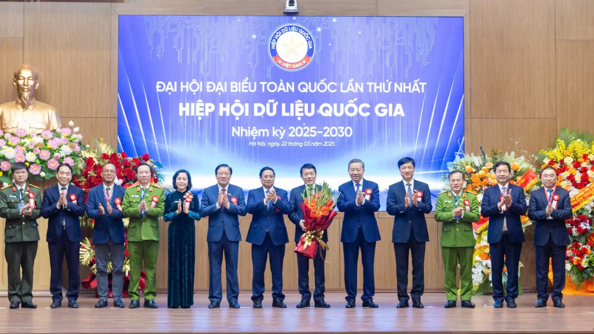 Tổng Bí thư Tô Lâm trong ngày ra mắt Hiệp hội Dữ liệu Quốc gia. Ảnh: VGP/HM