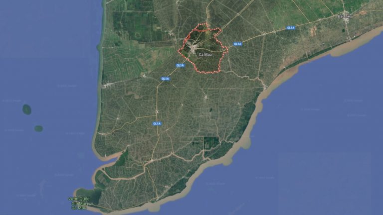 Khu vực dự kiến cao tốc Cà Mau - Đất Mũi đi qua. Ảnh: FB Hiep Le