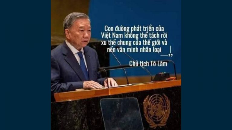 Phát biểu của Tổng Bí thư - Chủ tịch nước Tô Lâm nhân dịp tham dự Đại hội đồng Liên Hiệp Quốc khóa 79 tại New York, Mỹ, sáng 23/9/2024. Ảnh: FB Thái Hạo