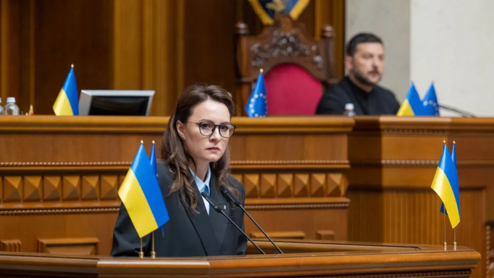 Tân Thủ tướng Ukraine Yulia Svyrydenko tham dự phiên họp Quốc hội Ukraine tại Kyiv ngày 17/7/2025. Ảnh: Andrii Nesterenko/ AFP via Getty Images
