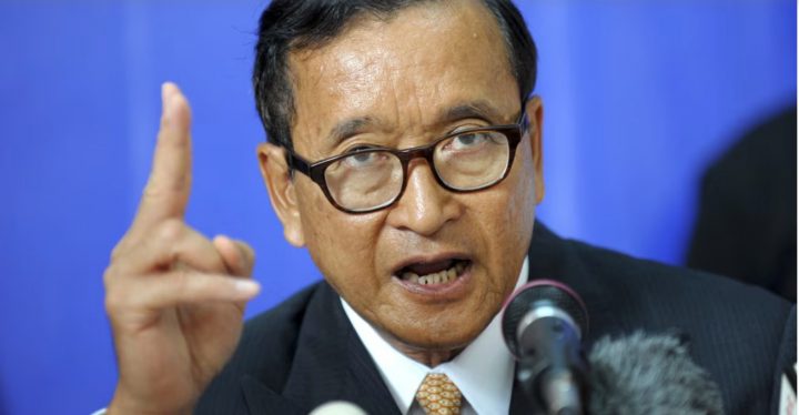 Lãnh tụ đối lập Campuchia Sam Rainsy. Ảnh FB Trần Trung Đạo