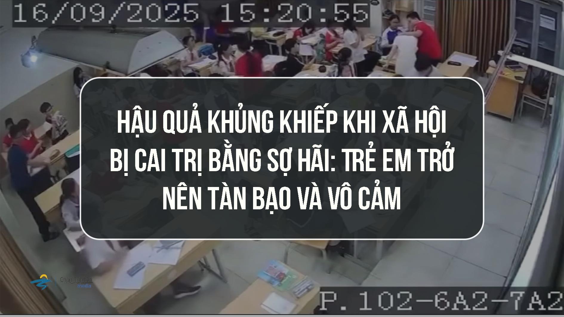 Học sinh lớp 7 (Trường THCS Đại Kim, phường Định Công, Hà Nội) nắm tóc, đập đầu cô giáo xuống bàn, rồi quật ngã cô giáo xuống đất ngay trong lớp học