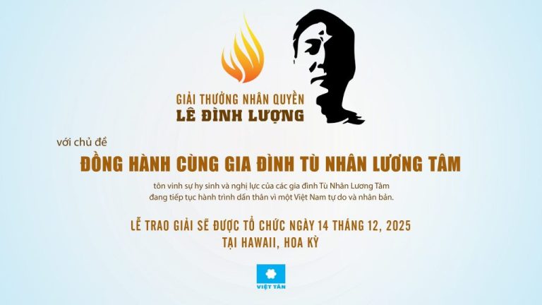 Giải thưởng Nhân quyền Lê Đình Lượng 2025: Đồng hành cùng gia đình tù nhân lương tâm