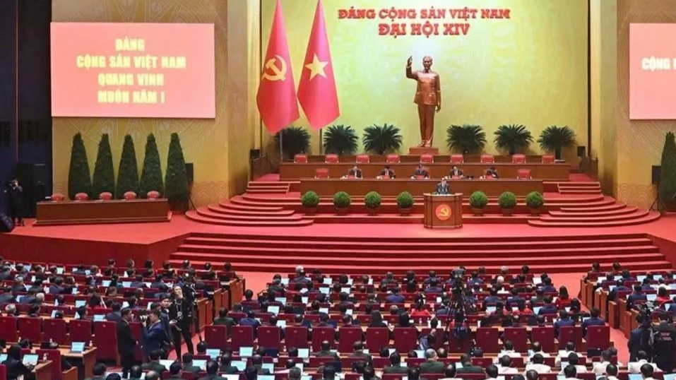 Quang cảnh phiên trù bị đại hội XIV ĐCSVN, sáng 19/1/2026. Ảnh chụp từ báo mạng Đầu tư Tài chính