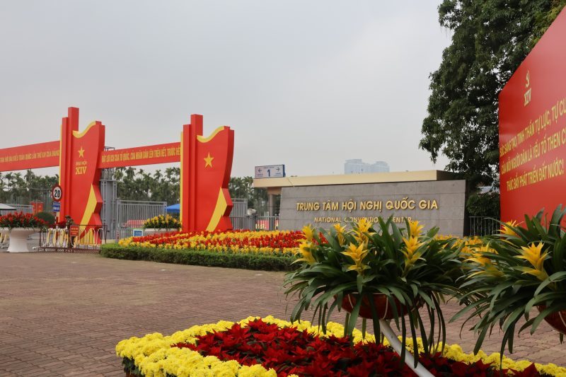 Cổng Trung tâm Hội nghị Quốc gia, Hà Nội nơi diễn ra đại hội XIV của đảng CSVN từ ngày 19 - 25/1/2026. Ảnh: Người Lao Động