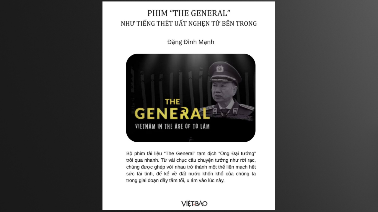 Poster giới thiệu phim "The General." Ảnh: FB Việt Báo Daily News