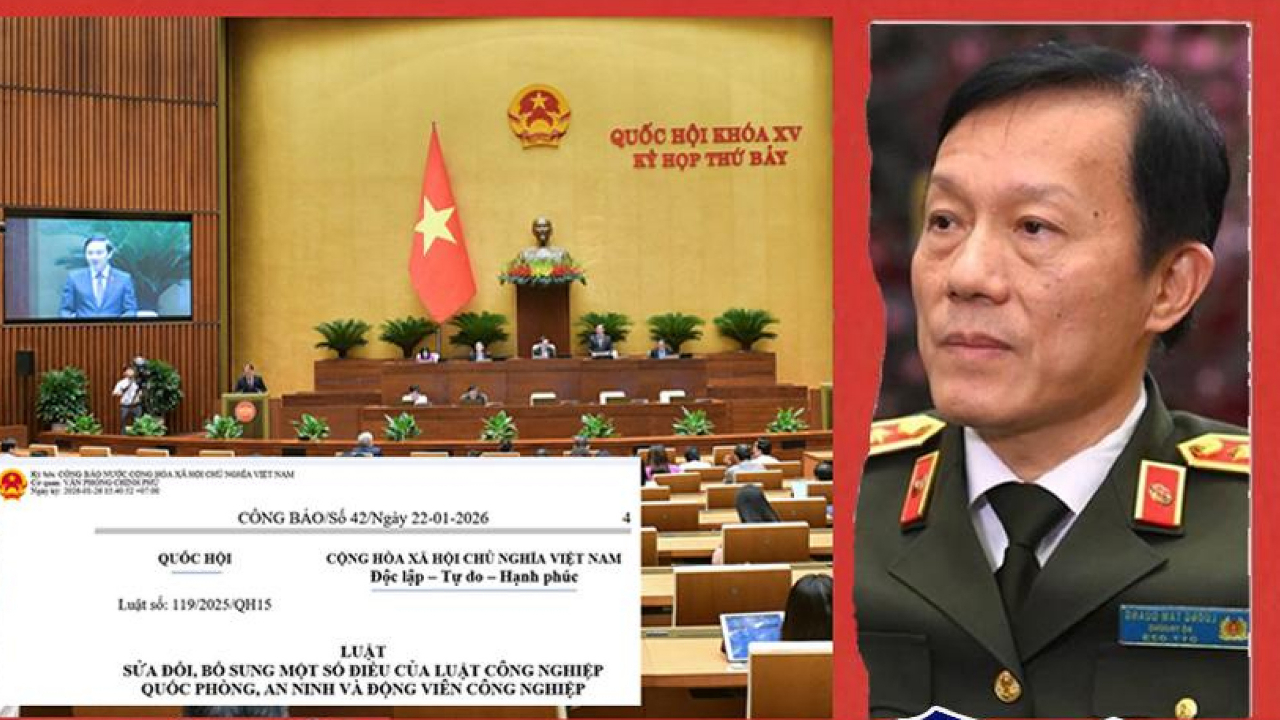 Luật số 119/2025/QH15 hợp pháp hóa Quỹ Đầu tư Phát triển Công nghiệp An ninh do Bộ Công an trực tiếp quản lý