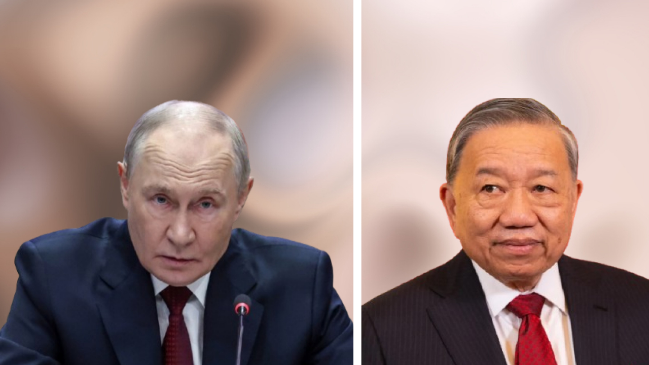 Ảnh minh họa: Putin (trái) và Tô Lâm