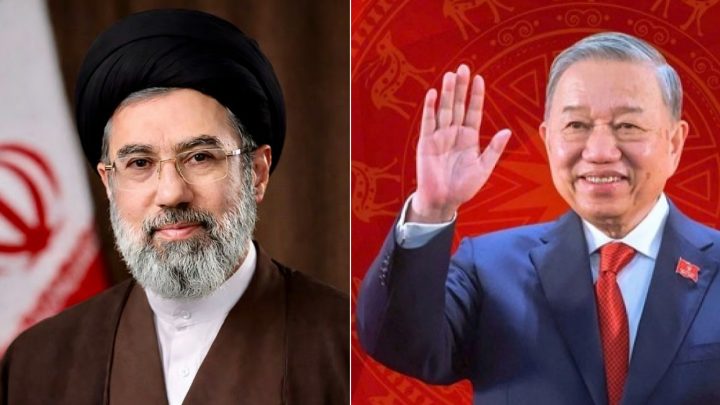 Ảnh minh họa: Lãnh tụ tối cao Iran Mojtaba Khamenei (trái) và Tổng Bí thư ĐCSVN Tô Lâm