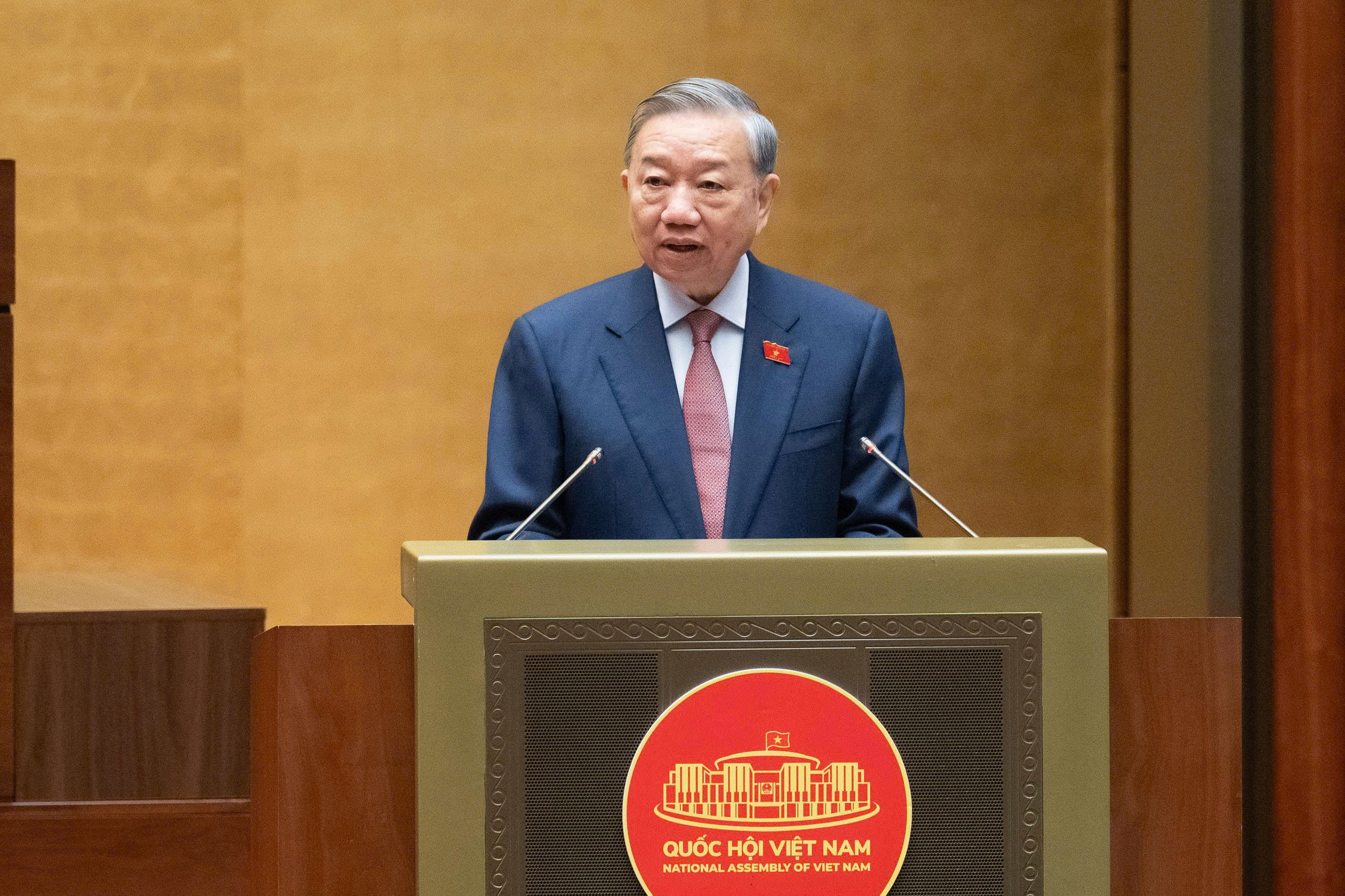 Tổng Bí thư ĐCSVN Tô Lâm phát biểu trong phiên khai mạc kỳ họp thứ nhất Quốc hội khóa XVI, 6/4/2026. Ảnh: Quốc hội