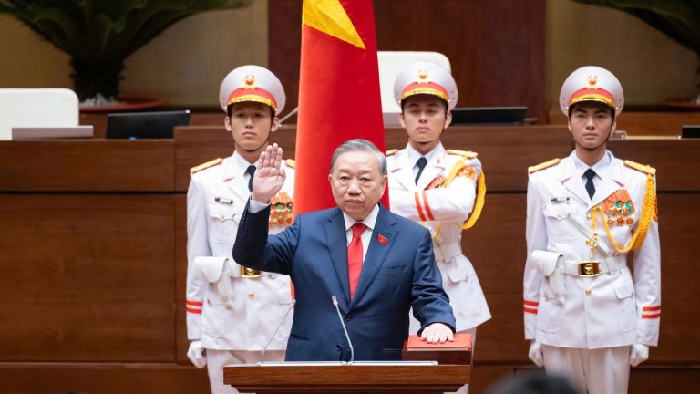 Ông Tô Lâm tuyên thệ nhậm chức chủ tịch nước CHXHCNVN 2026-2031 hôm 7/4/2026. Ảnh: Znews