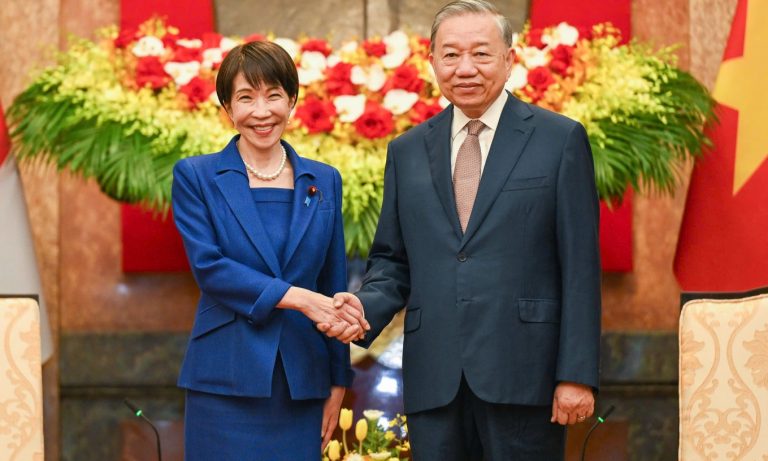 Tổng Bí thư, Chủ tịch nước Tô Lâm tiếp Thủ tướng Nhật Bản Sanae Takaichi công du Việt Nam hôm 2/5/2026. Ảnh: Dân Trí