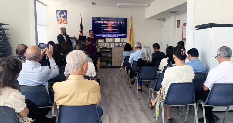 Quang cảnh Chương trình Hùng Vương trong “Giờ Học Sử Việt” tại Garden Grove, Little Saigon hôm 9/8/2026 Ảnh: Lâm Hoài Thạch/ Người Việt