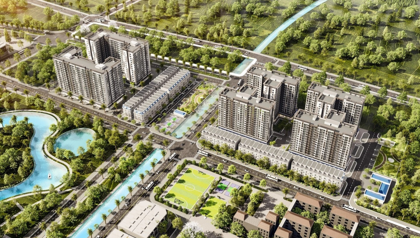 Phối cảnh dự án nhà ở cho cán bộ, chiến sĩ công an tại xã Tân Hưng, Hưng Yên được khởi công hôm 2/8/2026. Ảnh: VnExpress