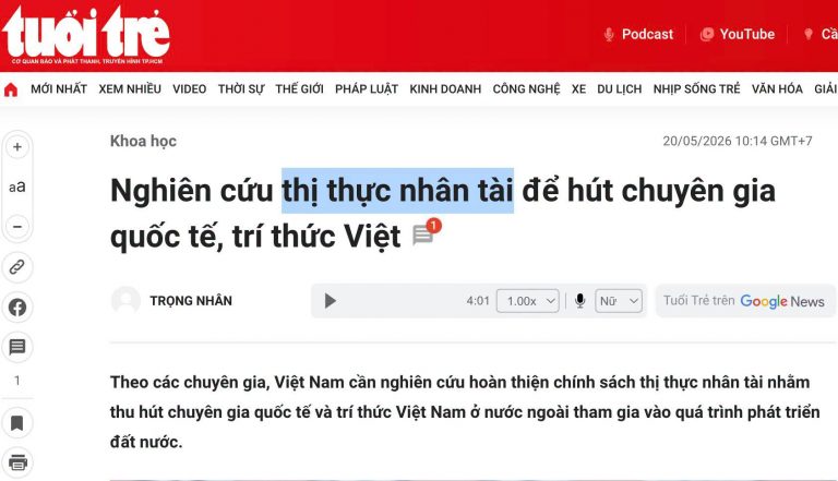 Ảnh chụp bài báo Tuổi Trẻ
