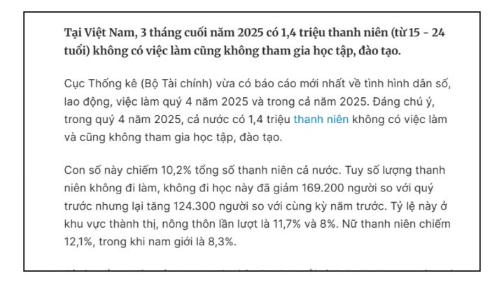 Ảnh chụp báo Thanh Niên ngày 08/01/2026