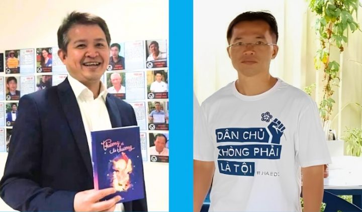 Ông Nguyễn Đức Thuận (trái) và ông Trần Hiệp (Hồ Phạm Hiệp Huy.) Ảnh: Đảng Việt Tân