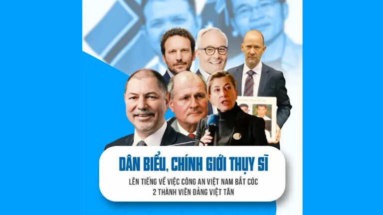 Các Thành viên Danh dự Việt Tân tại Thụy Sĩ gởi lời kêu gọi chính quyền Thụy Sĩ và cộng đồng quốc tế